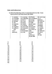 English Worksheet: Make and Do Differences