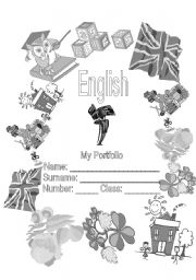 English Worksheet: Portfolio cover page