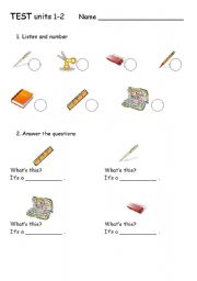 English Worksheet: School tools