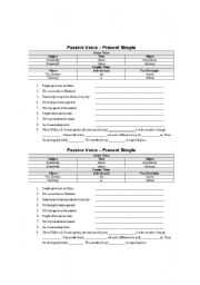 English worksheet: Passive Voice - Present Simple