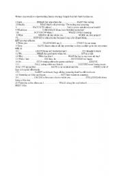 English worksheet: Past simple & prestent continous