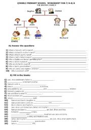 English Worksheet: My Family Tree 