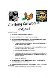 English Worksheet: Clothing Catalogue Project
