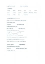 English worksheet: Listening Excercise - In My Life 