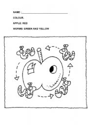 English worksheet: COLOUR THE APPLE