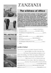 English Worksheet: Tanzania - CLIL  comparison