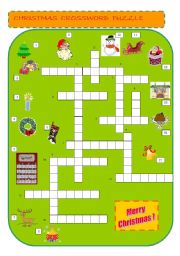 English Worksheet: Christmas Crossword Puzzle