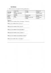 English worksheet: weather