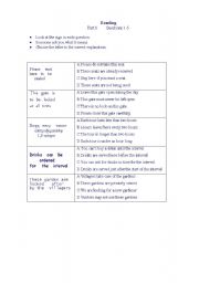 English worksheet: Developing reading skills