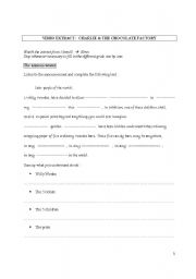 English Worksheet: Charlie and the Chocolate Factory