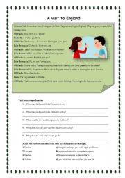 English Worksheet: A visit To England