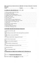 English Worksheet: a quiz/worksheet 