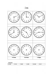 English worksheet: Whats the time?