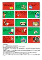 English Worksheet: Christmas Conversation cards