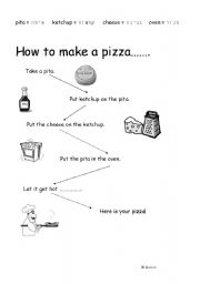 English worksheet: How to make a pizza