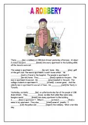 English Worksheet: A ROBBERY