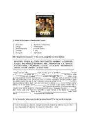 Written activity based on the movie  Crash - No limite