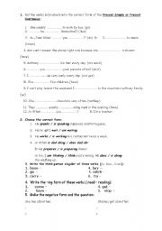 English Worksheet: Present Simple and Present Continuous