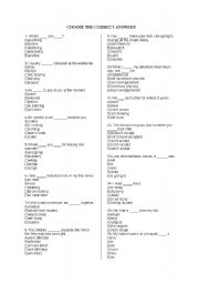 English worksheet: replacement test