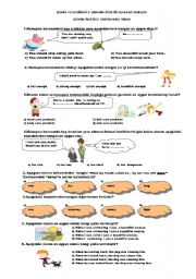 English Worksheet: TEST FOR 8TH GRADE (2008-2009,1.TERM 2. EXAM) (A)