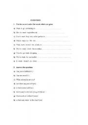 English Worksheet: exercises