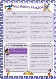 Vocabulary Practice 2 (answer page included)