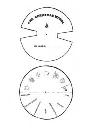 English Worksheet: CHRISTMAS WHEEL