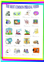 English Worksheet: THE MOST COMMON PHRASAL VERBS + KEY 