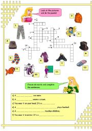 English Worksheet: Crossword - vocabulary