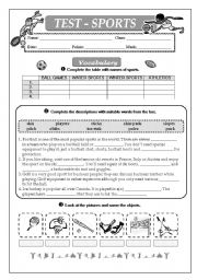 English Worksheet: Sports