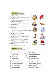 English Worksheet: should-shouldnt