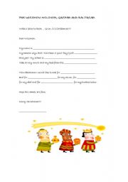 English Worksheet: The three Wisemen