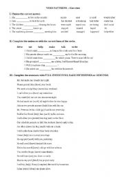 English Worksheet: VERB PATTERNS - Exercises