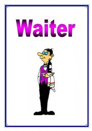 English Worksheet: Jobs - Waiter 13/26