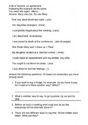 English Worksheet: Exercise on Agreement