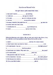 English worksheet: Phrasal Verbs