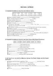 English Worksheet: The present