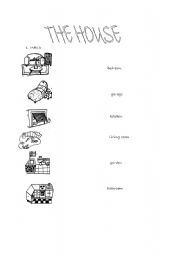 English worksheet: Rooms in the house