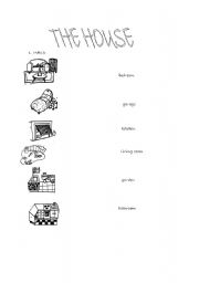 English Worksheet: Rooms in the house