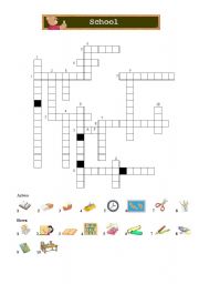 School objects - crosswords