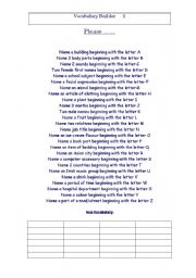 English Worksheet: Vocabulary Builder 2