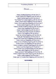 English worksheet: Vocabulary Builder 2