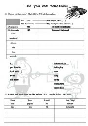 English worksheet: Do you eat tomatoes?