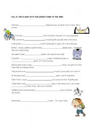 English Worksheet: like,love,hate,enjoy,cant stand,  