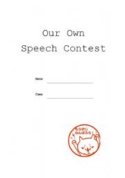 English worksheet: speech contest plan