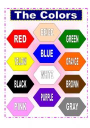 English Worksheet: THE COLORS