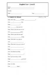 English Worksheet: english test