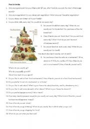 English Worksheet: food discussion
