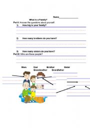 English worksheet: family members