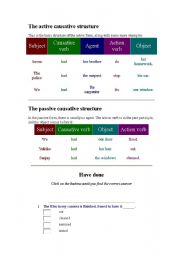English Worksheet: Causative structure